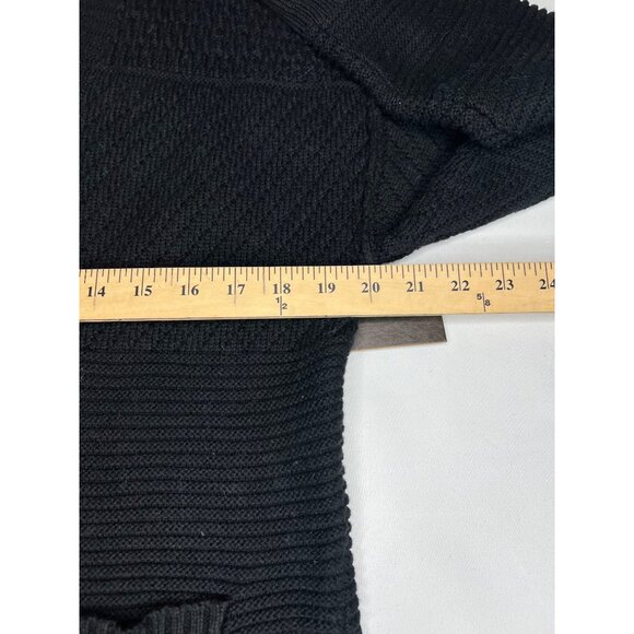 Frye Womens Donegal Black Open Knit Cardigan Sweater With Pockets Size Medium - Picture 13 of 17